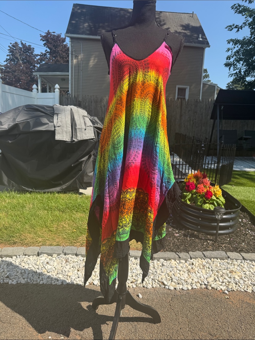 Mellow Mood Rainbow Tie-Dye Rayon coverup